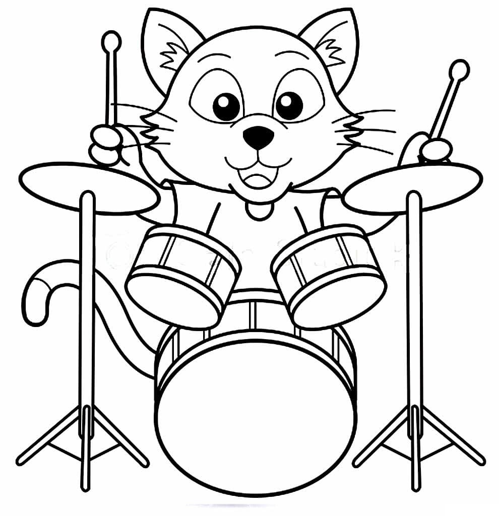 desenho de Bateria colorir