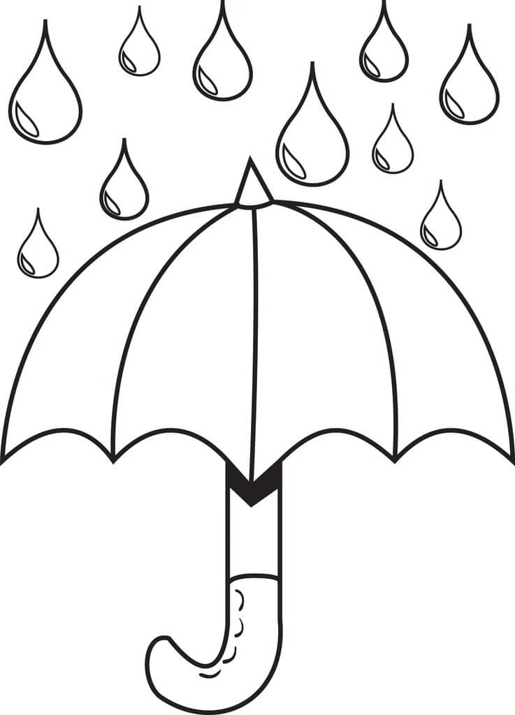 desenho de guarda chuva para colorir