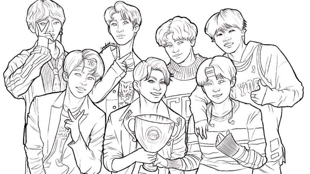 desenho do BTS para desenhar