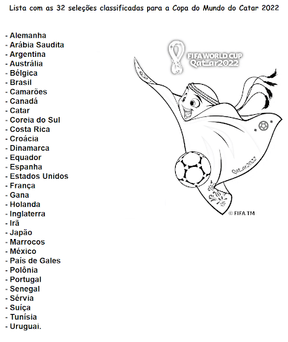 desenho do mascote da copa 2022 atividades