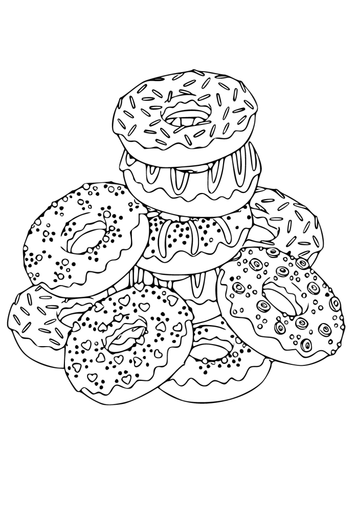 Desenho de donuts para colorir