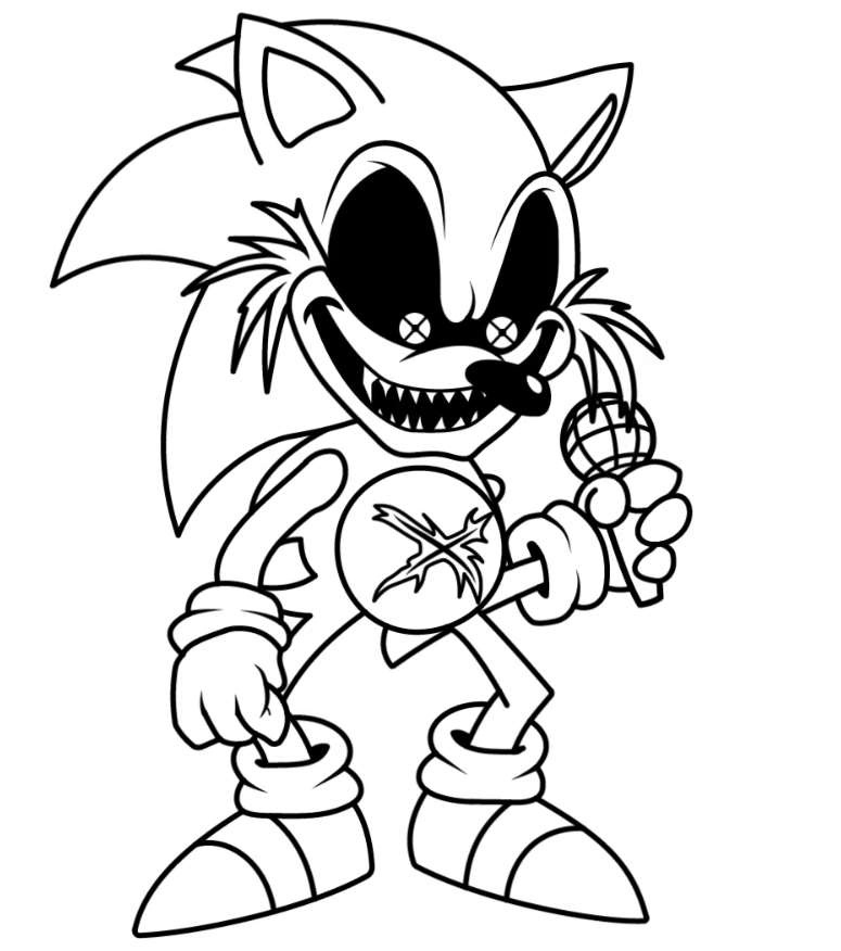 imagem do Sonic caveira para colorir