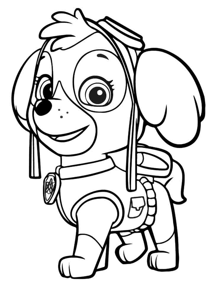 Patrulha Canina para colorir skye sorrindo