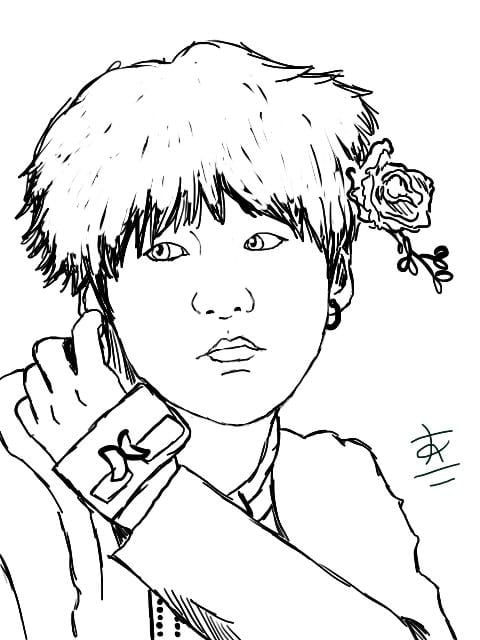 suga BTS para colorir