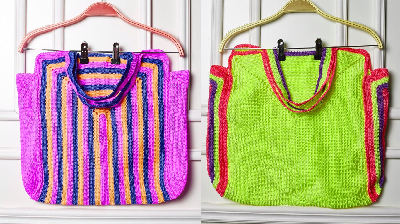 Bolsas de Praia Neon croche como fazer