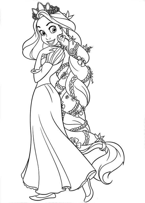 Desenho da Rapunzel colorir