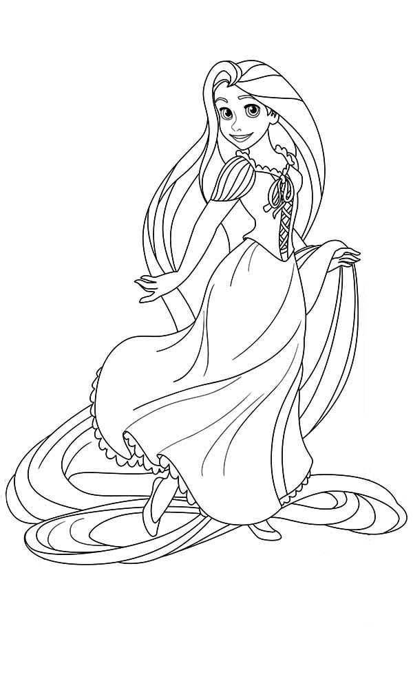 Desenho da Rapunzel pintar