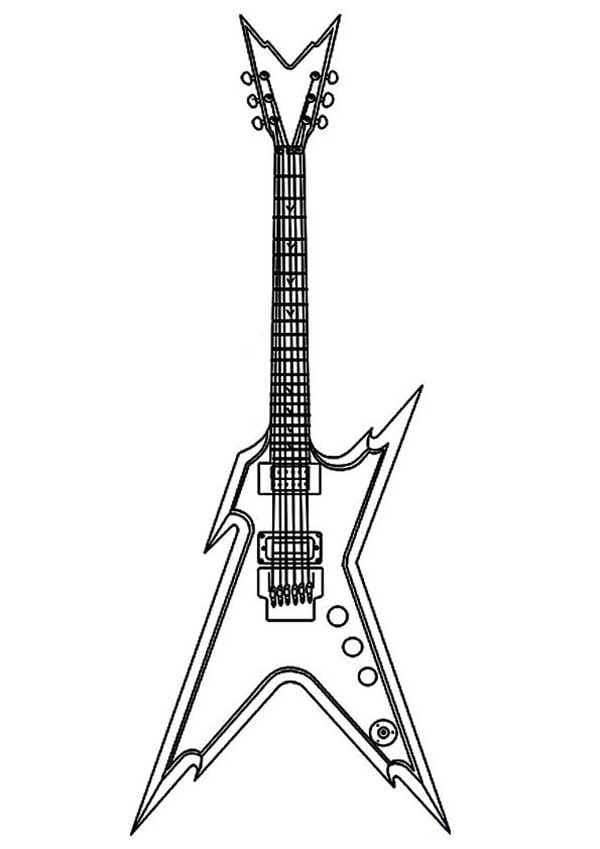 Guitarra para colorir imprimir