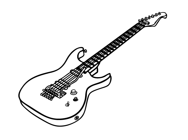 Guitarra para colorir