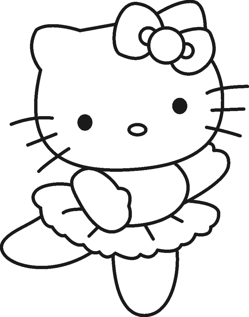 Hello Kitty ballet para colorir