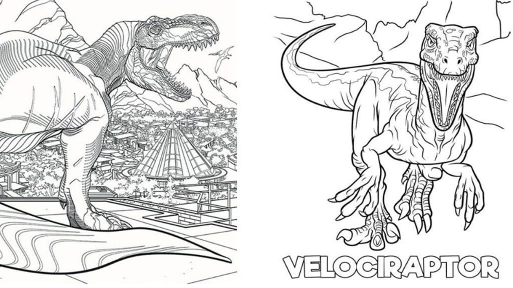 Jurassic World para colorir e imagem de desenhos