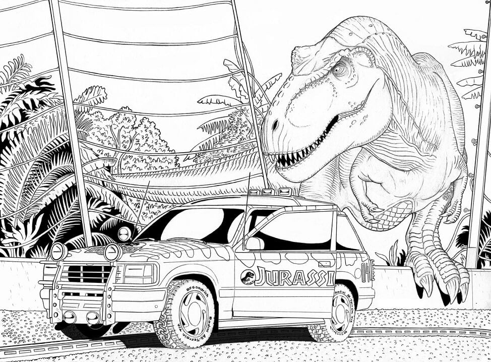 Jurassic World para colorir