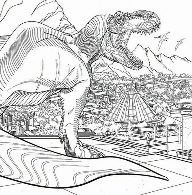 Jurassic park para colorir