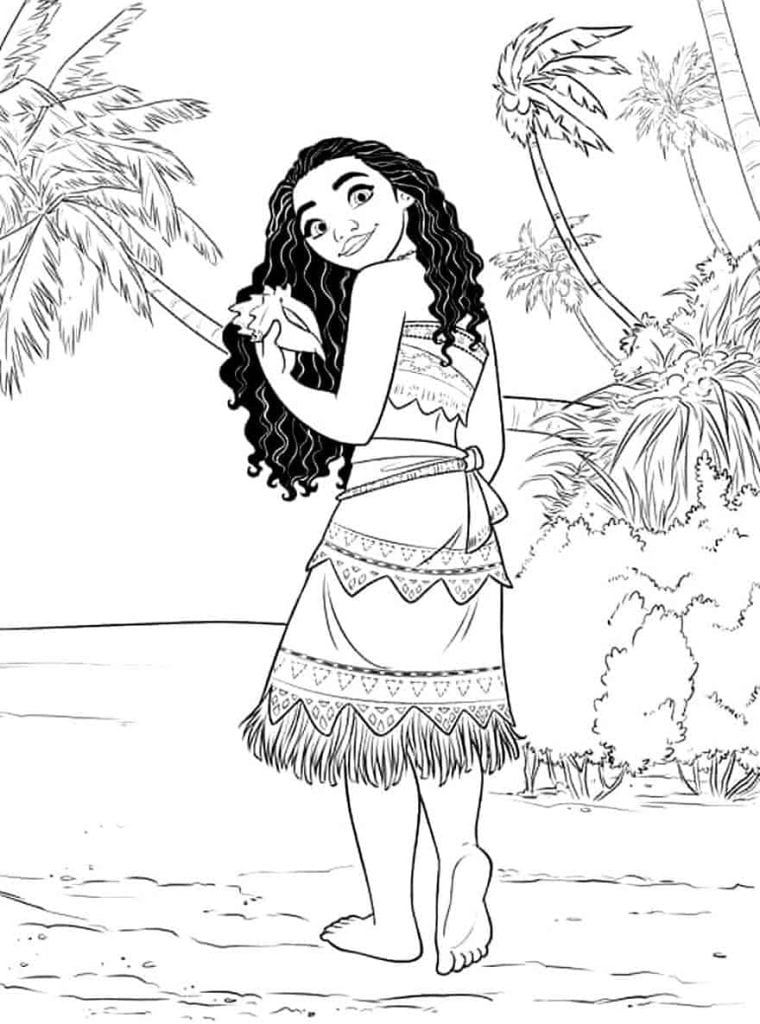 Moana colorir imprimir