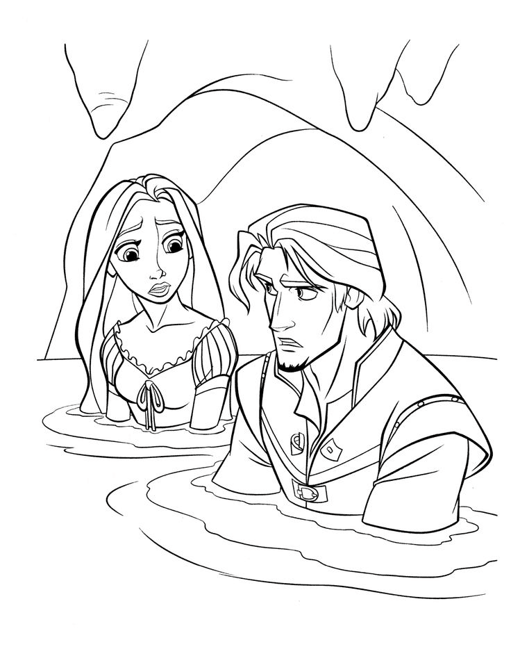 Rapunzel e flynn colorir