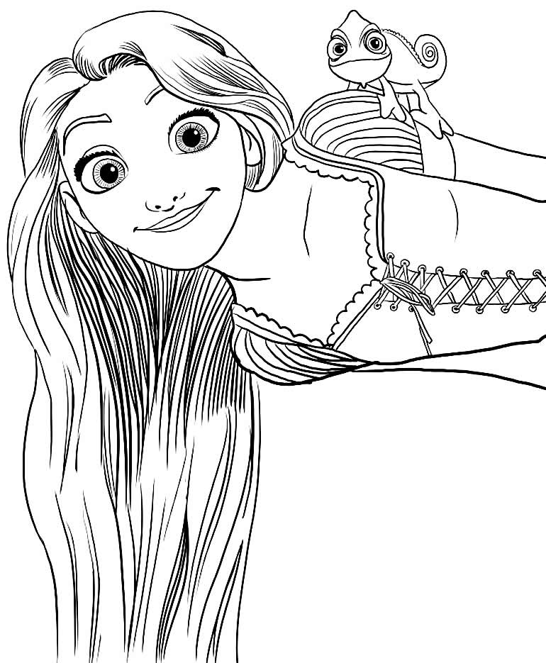 Rapunzel para colorir