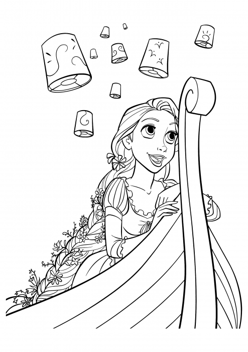 Rapunzel para pintar