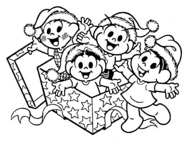 Turma da Mônica para colorir natal