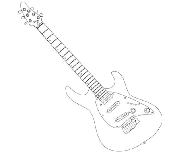 desenho de Guitarra para colorir