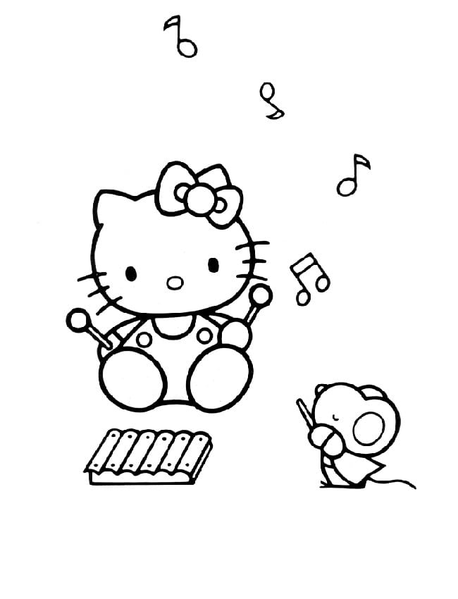 desenho de Hello Kitty para colorir