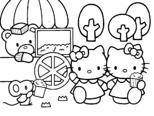 desenho de Hello Kitty para pintar com amigos