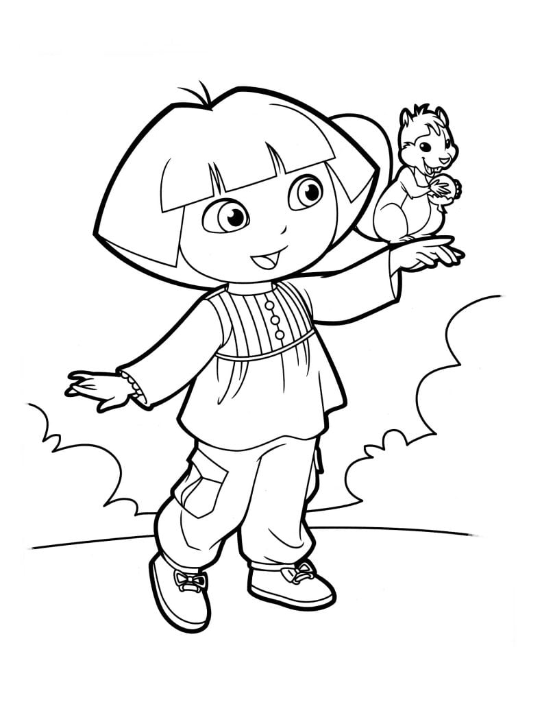 desenho dora aventureira para imprimir