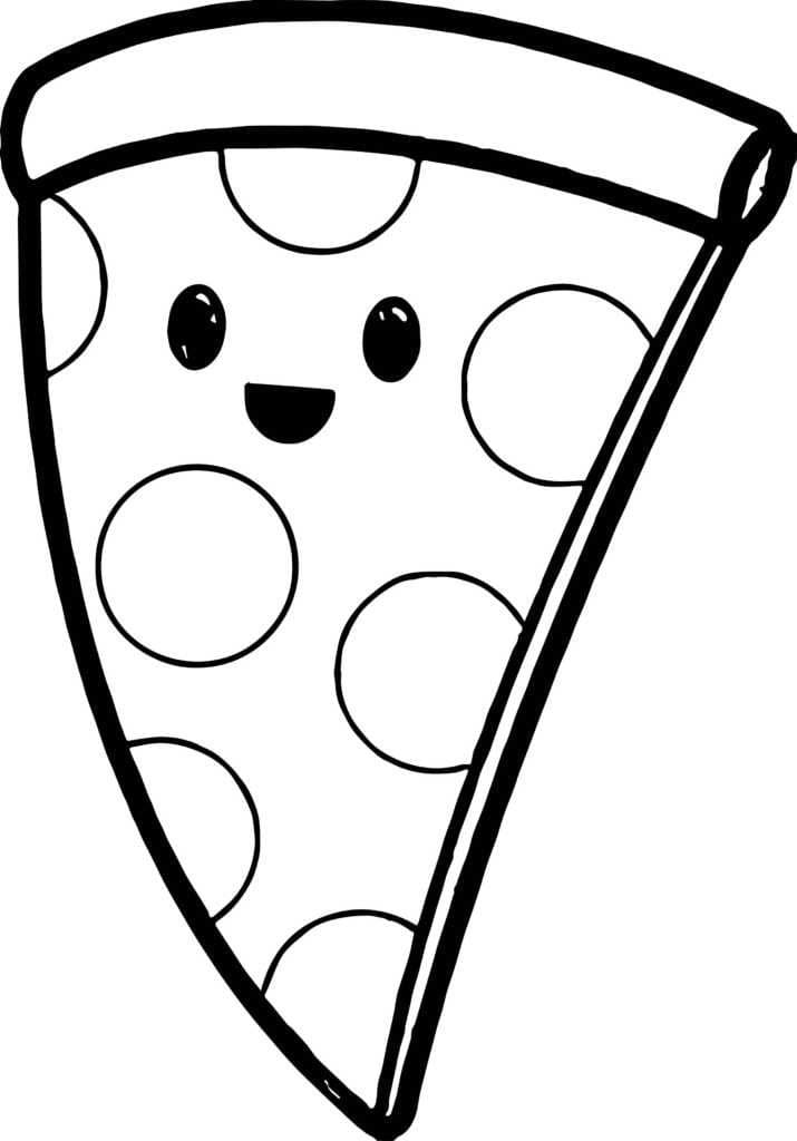 desenhos fofos pizza sorrindo