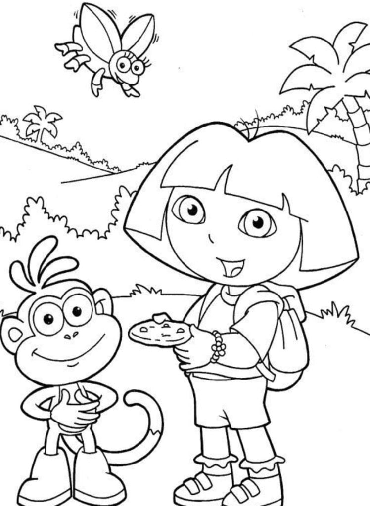 dora aventureira para colorir