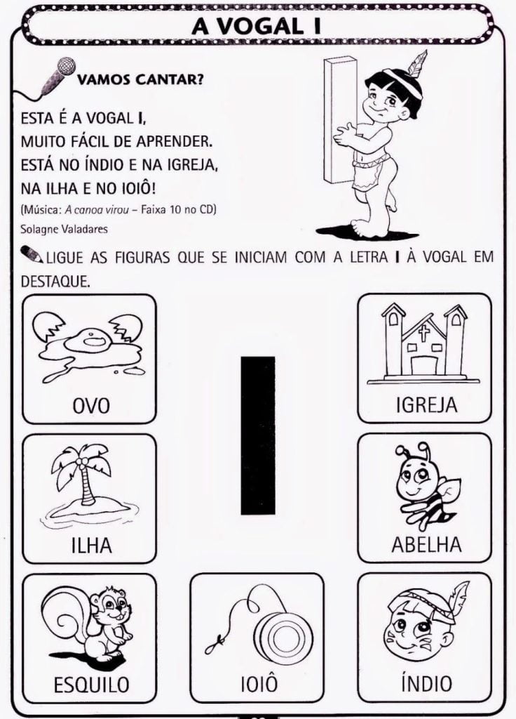 exercicio com letra I sala de aula