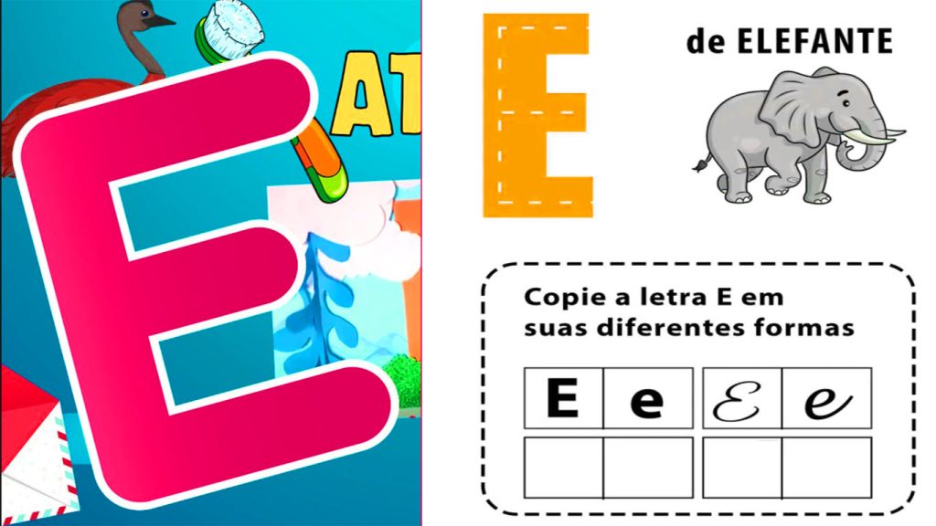 exercício letra E alfabeto