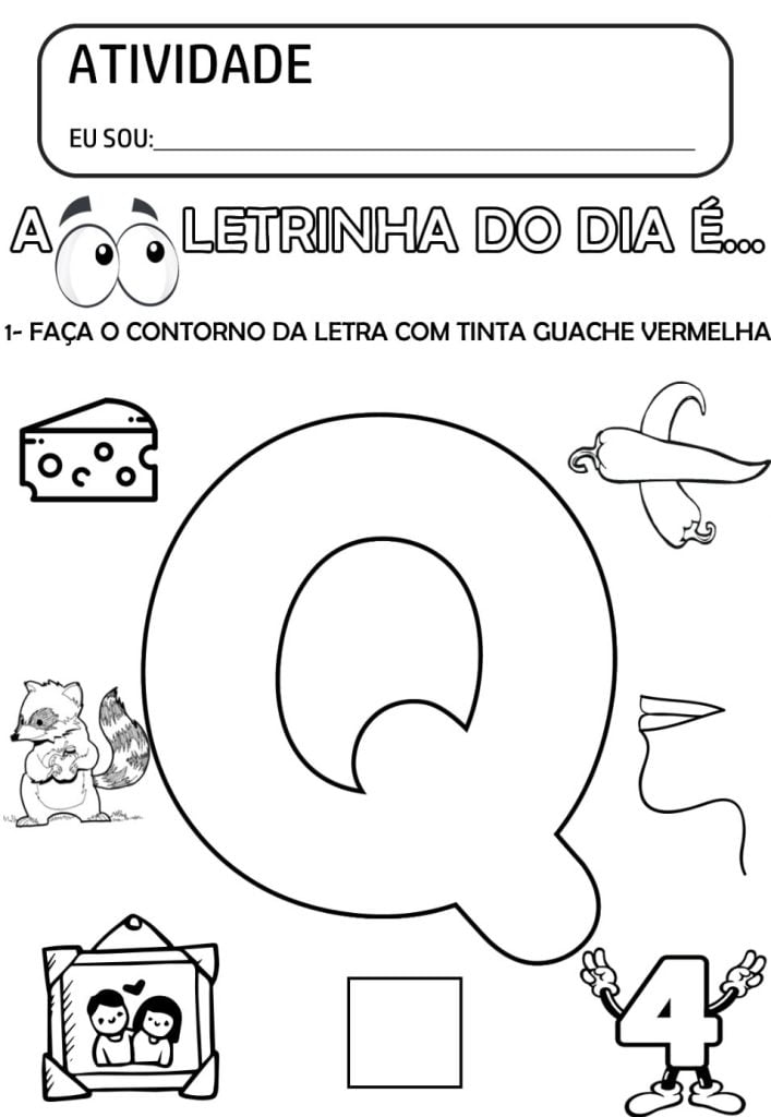 exercicio letra Q atividades pedagógicas