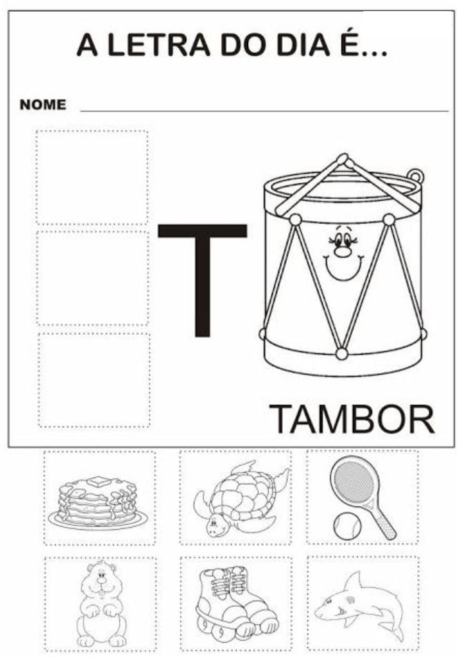 exercicio letra T atividade escola