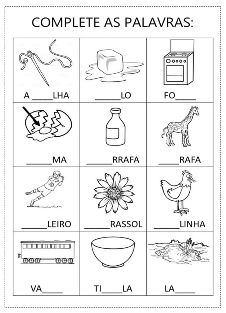 exercicios com letra G alfabeto