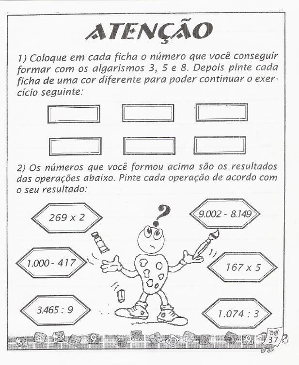 exercicios de matemática 1 ano