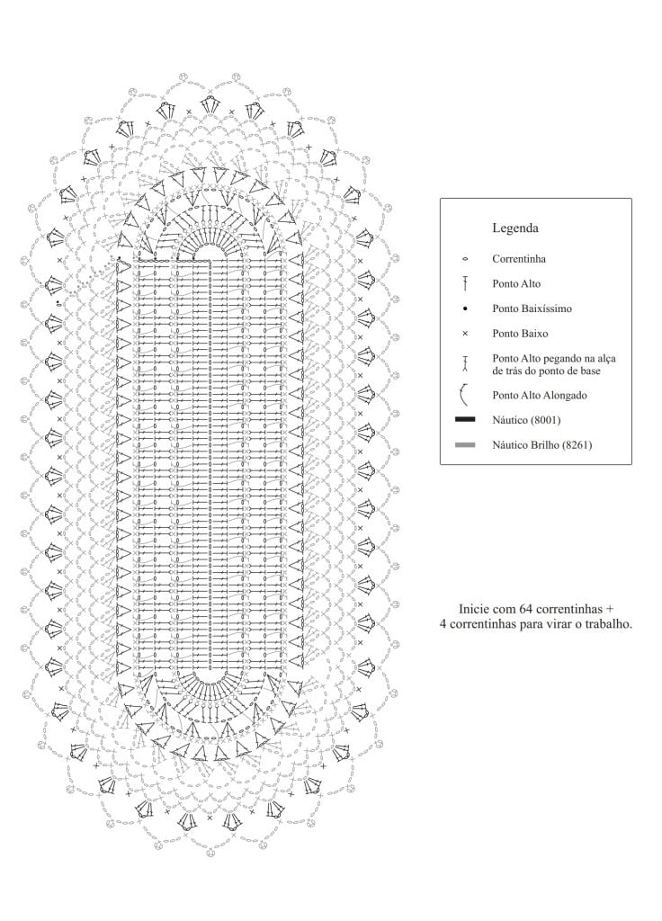 grafico toalha de mesa croche para ano novo