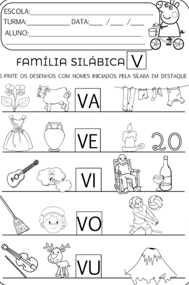 letra V atividade pedagogica