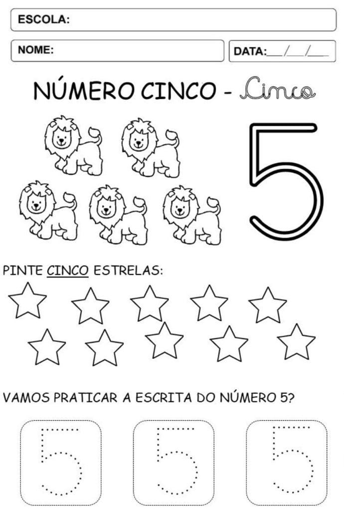 Atividades número 5 para imprimir