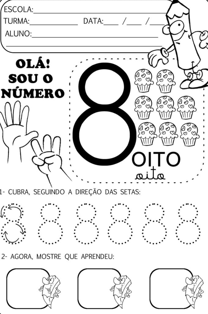 Atividades número 8 para educação infantil