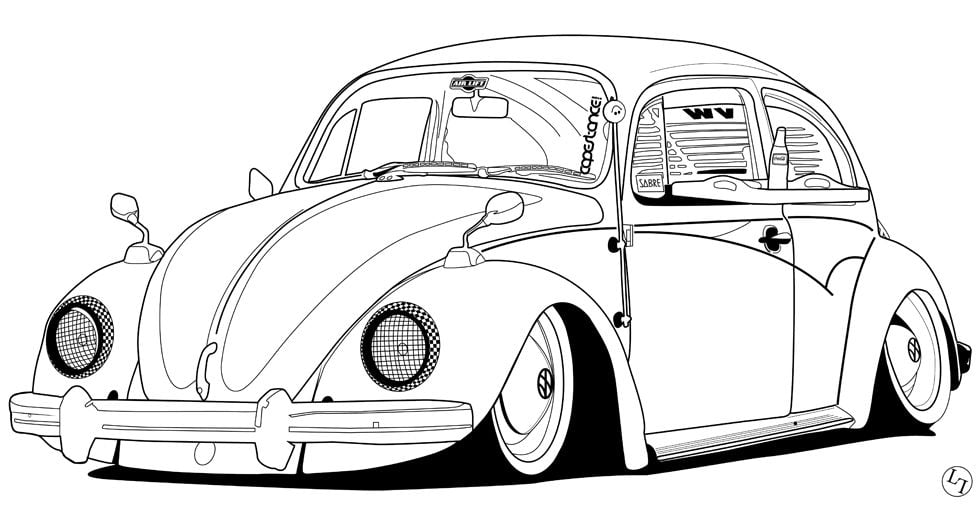 Desenho de Fusca colorir