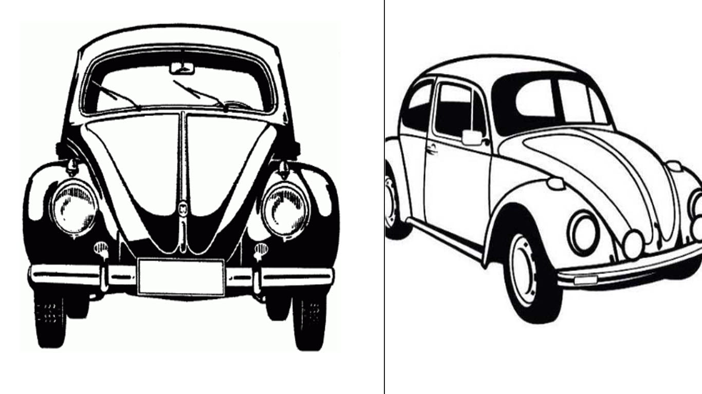 Desenho de Fusca para colorir e imprimir