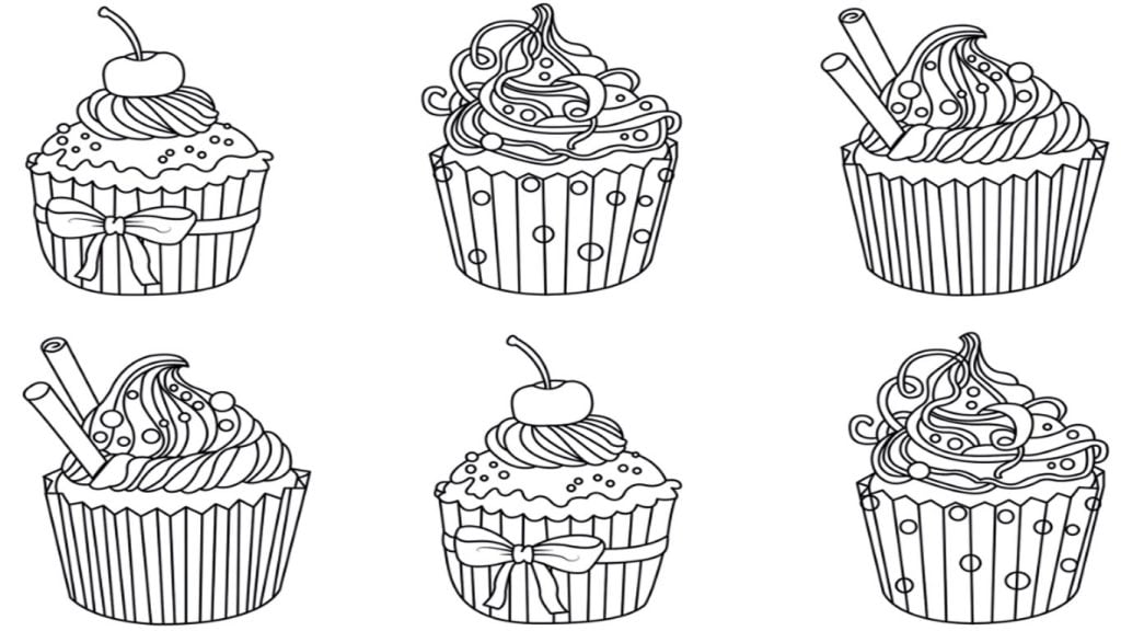 Desenho de cupcake para colorir desenhar imprimir