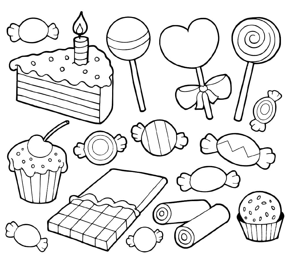 Desenho de doces para imprimir