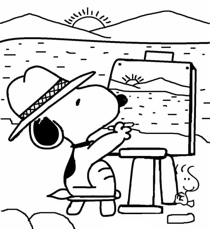 Desenho do Snoopy para colorir