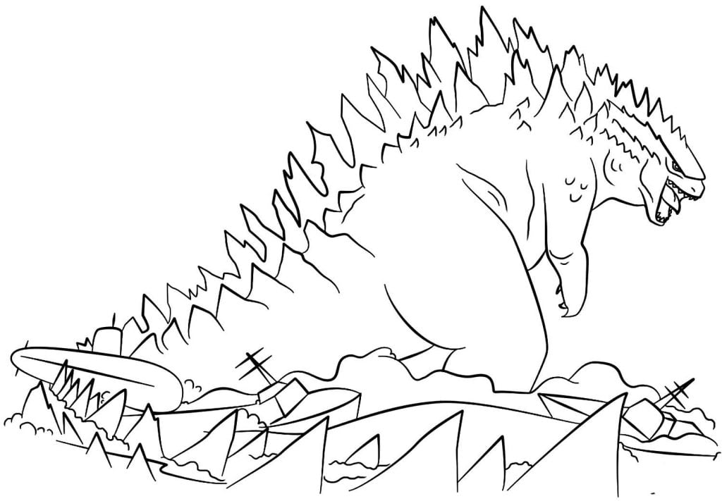 Godzilla para colorir e imprimir