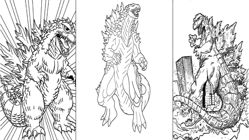 Godzilla para colorir e imprimir