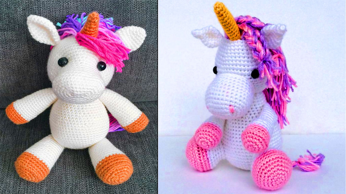 Unicórnio de amigurumi