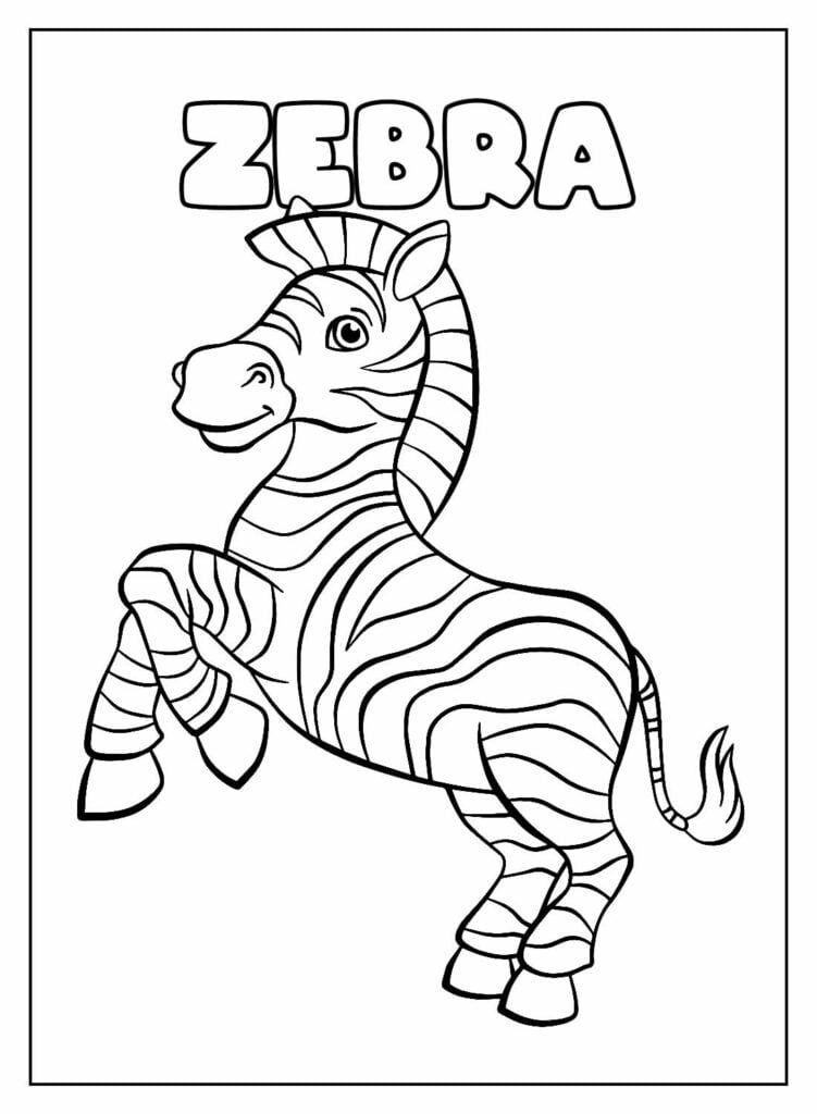 Zebra para colorir atividades