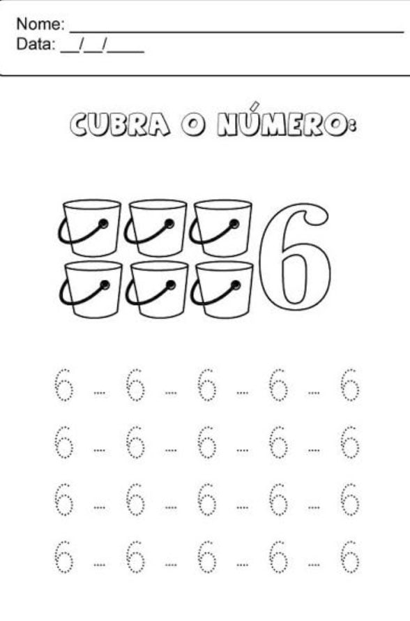 aprendendo o numeral 6 atividades pedagogicas