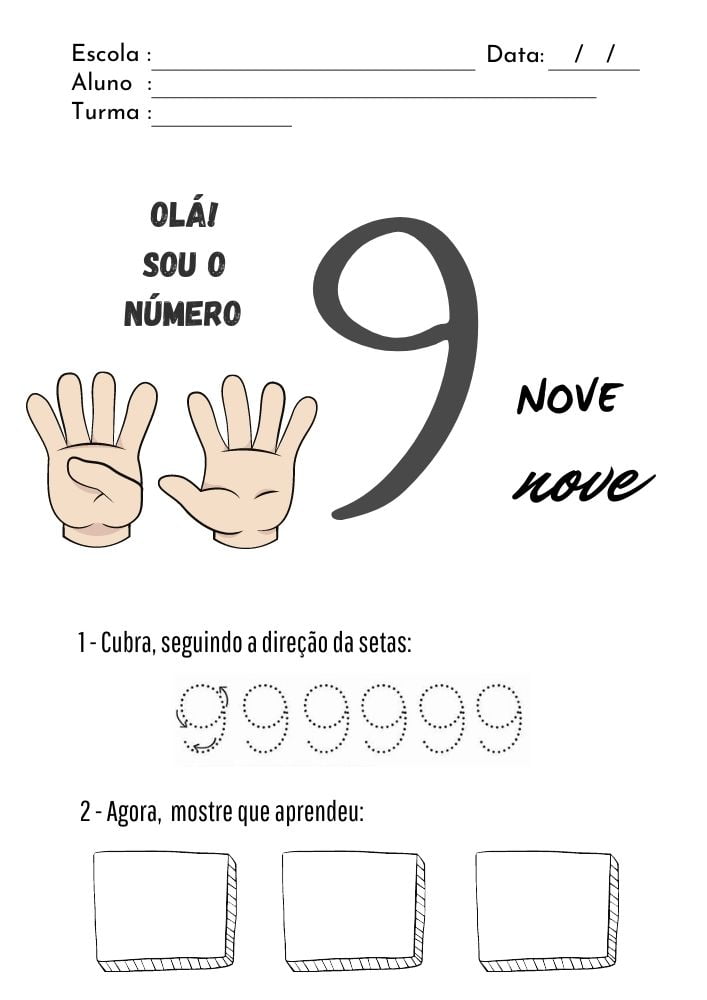 atividades-numero 9 escolar