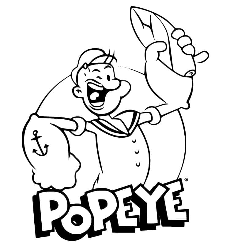 desenho Popeye para colorir e imprimir